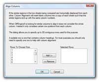 Column alignment between two different Excel spreadsheets.